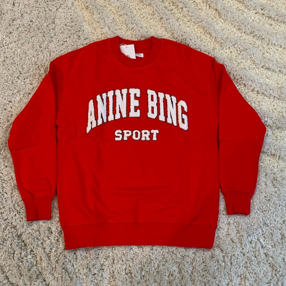 Anine Bing Sport Red Sweatshirt Woman’s  XS, Small, Medium, Large